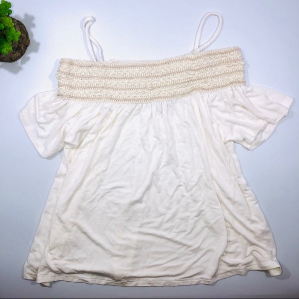 Embroidered Cold Shoulder Tank